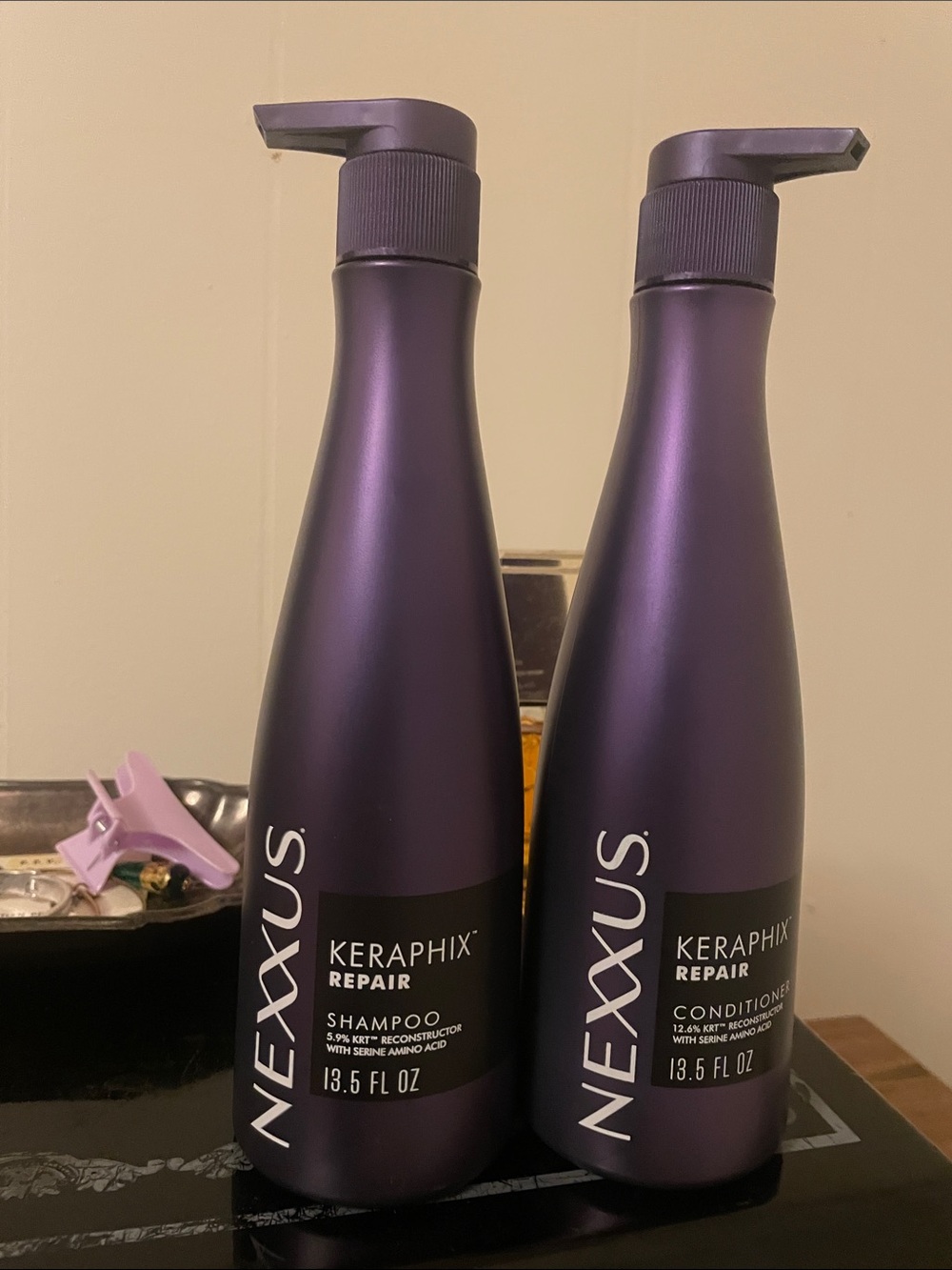 Nexx Keraphix Repair Shampoo & Conditioner Set - Purple Bottles